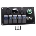 5 Gang Switch Panel USB -laddare med voltmeter